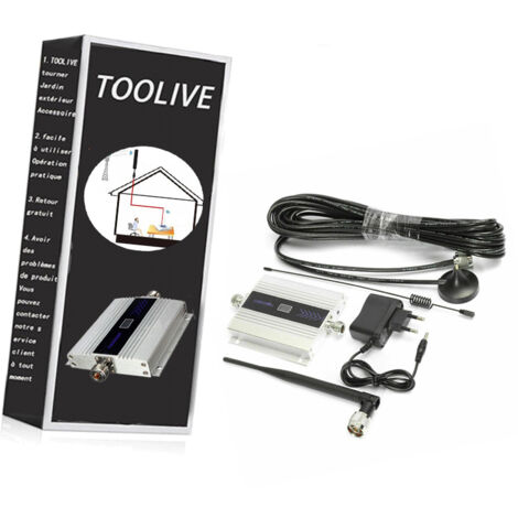 Toolive – Répéteur GSM 900MHz 2G 3G 4G – Amplificateur cellulaire 55dBi Uplink 60dBi Downlink – Antenne externe pour signal optimal