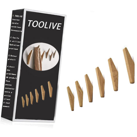 Lot de 6 patères en bois vintage, patères en bois, capacité de charge 5 kg, patères murales, patères peignoir, patères chapeau, patères, patères multi-usages, patères clés (lot de 6) - (1/5)