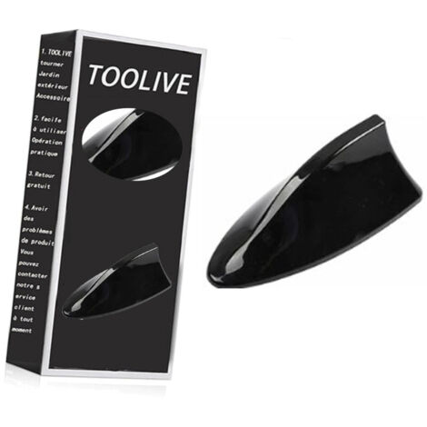 Antenne de Voiture Universelle en Forme d’aileron de Requin - Antenne Radio FM/AM avec Base adhésive étanche pour Auto SUV Camion Van (Noir)-toolive (1/4)