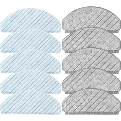 Lot de 10 Chiffons de Rechange pour ECOVACS DEEBOT OZMO T10/T10 Plus aspirateur, 5 Chiffons Solides et 5 Chiffons de Nettoyage lavables (1/5)
