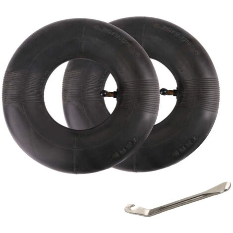 Bluedeer – Chambres à air 4.10/3.50-4 – Lot de 2 pièces – Tige coudée TR87 – Gonflable jusqu'à 30 PSI – Compatible brouettes et tondeuses (1/5)