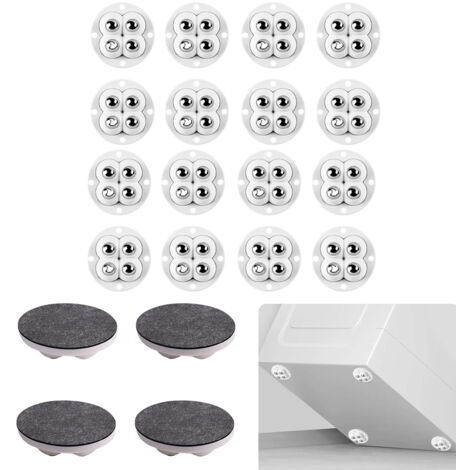 Lot De 12 Roulettes Pivotantes Auto-adhésives à 360 Degrés