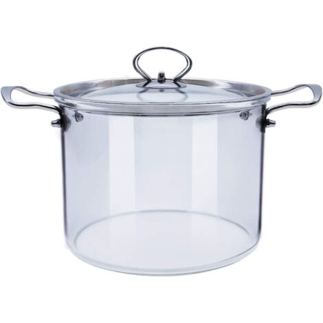 6Marmite en verre avec couvercle Marmite en verre transparent (3,5 L)