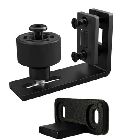 Ajustable Guide de Plancher Mur/porte Guide Inférieur Pour Porte en Bois Coulissante  Une butée d'oscillation supplémentaire à angle droit est fournie Noir