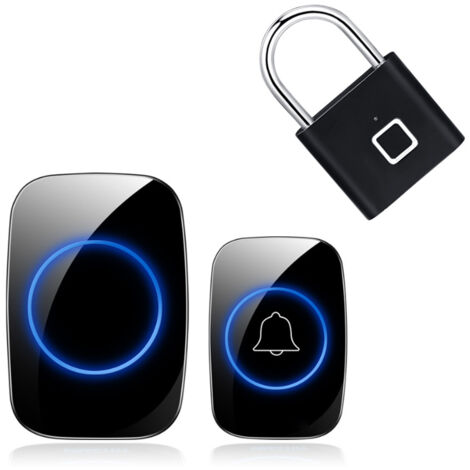 Sonnette sans fil intelligente étanche portée 300m sonnette télécommandée ultra-longue sonnette d'appel télécommandée avec cadenas intelligent (1/5)