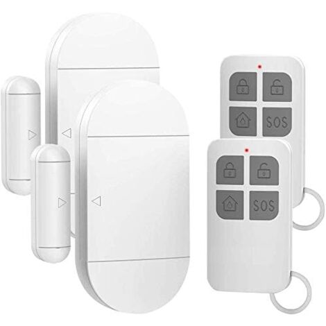 2pcs Alarme de Porte et Fenêtre Capteur sans Fil Magnétique avec 2 Télécommandes pour Système de Sécurité Maison Sécurité Enfants-Antivol Contre Cambriolage Détecteurs 130dB Sirène (1/5)