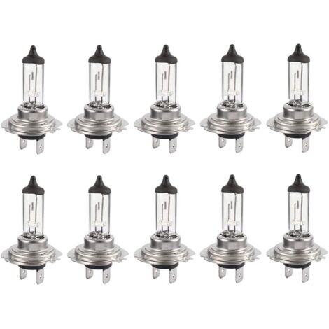 Lot de 10 Ampoules H7 12V 55W Halogène Super Lumineuses Xenon, Longue Durée de Vie, Feux de Croisement et Feux de Route - Bluedeer