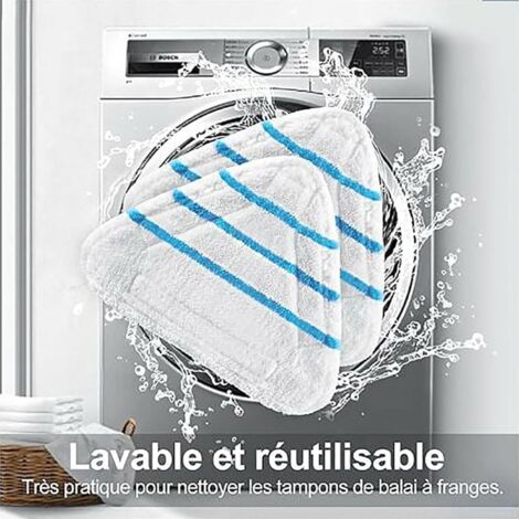 Housses Microfibre Pour Balai Vapeur – Lot 3 Recharges Universelles Triangle | Lavables, Compatibles Nettoyeur Vapeur, Serpillière Vapeur
