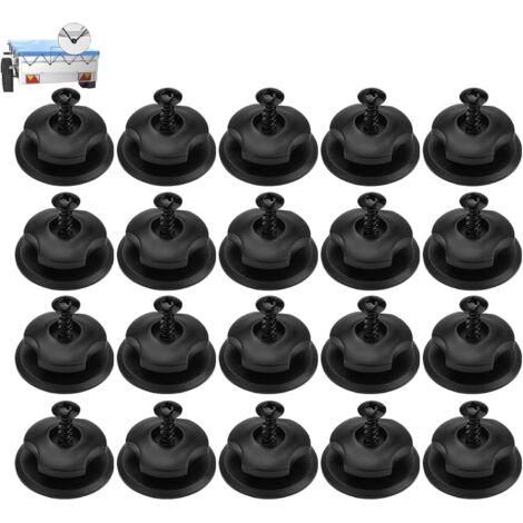 Accessoires de remorque, fixation de bâche avec vis, boutons de bâche robustes, boutons en plastique, crochets de bâche, remorques, parfaits pour la fixation de filets de remorque, cintres de bâche (1/5)