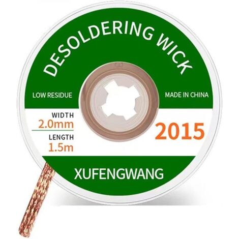 Tresse A Dessouder Tiardey Lot De 2 Mèches à Souder, Mèche à Dessouder Utilisée Pour Enlever La Soudure Et Démonter Les Composants électriques, Tresse De Mèche à Souder Sans Nettoyage (W