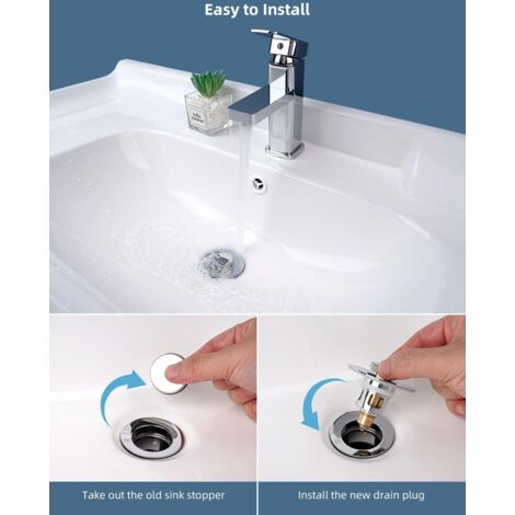 Bonde D’évier Anti-bouchage Pop-up – Attrape-cheveux, Système à Ressort En Laiton, étanche Et Anti-odeur Pour Lavabo, Buanderie, Baignoire