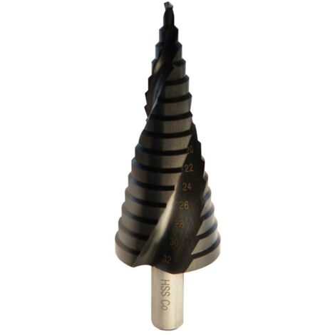 Forets étagés au cobalt 6 % pour acier inoxydable et métaux (4-32 mm/15 étapes) (1/4)
