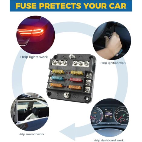 Kit 180 Pièces Fusibles Voiture - Fusibles 20A, 30A, 40A Mini Et Moto - Protection Surcharge Et Court-circuit - 6