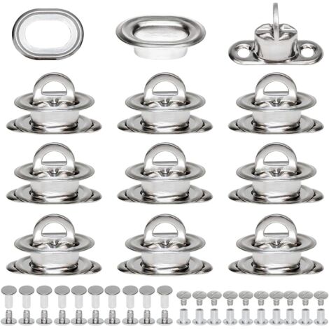 œillet Ovale Laiton Nickelé Œillets Ovales Laiton Nickelé Avec Rivets – Serrure Twist Lock Pour Sacs DIY, Cuir, Bâches