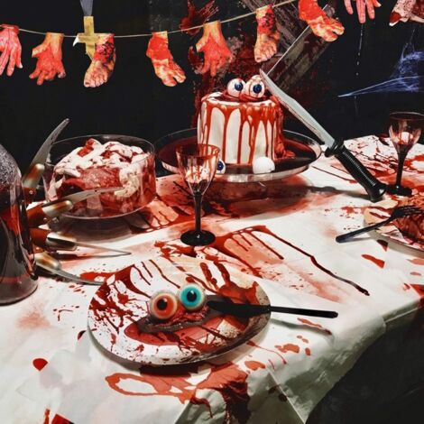 1 Pièce Toile De Fond Sanglante D'Halloween, Toile De Fond Sanglante D