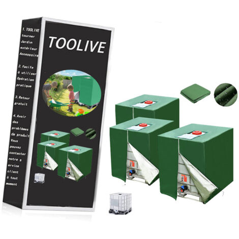 Bache pour Cuve 1000L IBC, 3 Pièces 420D Réservoir d'eau Couvercle, Anti-UV Anti-poussière Housse salon de jardin, Bâche de Protection Cuve IBC avec Fermeture éclair(116 x 100 x 120 cm) (1/5)