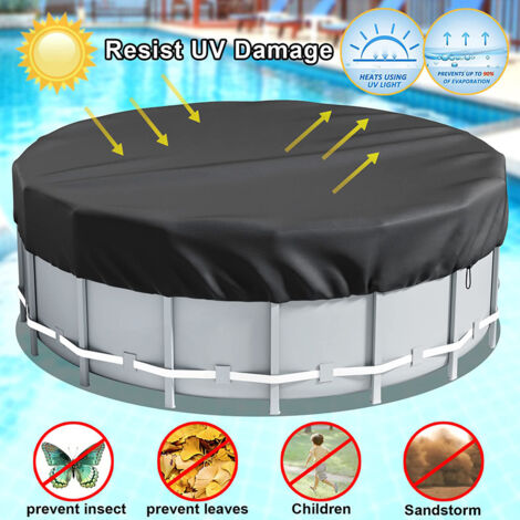 LXKCKJ Bâche De Protection Ronde De 6,3 M Pour Piscine Hors Sol, Housse D'hiver Avec Cordon De Serrage Pour Augmenter La Stabilité, Bâche En Polyéthylène Idéale Pour L'eau Et La Poussière (noir