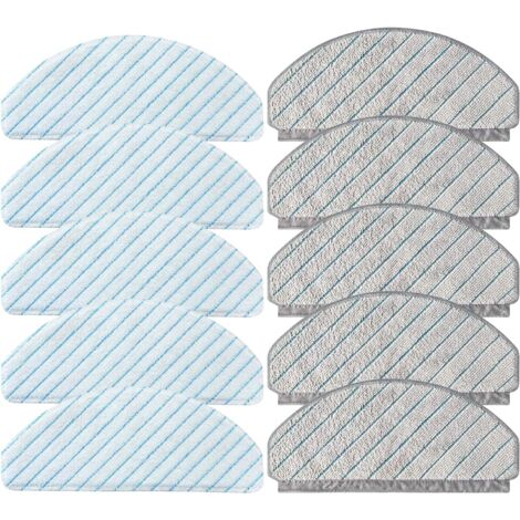 Lot de 10 Chiffons de Rechange pour ECOVACS DEEBOT OZMO T10/T10 Plus aspirateur, 5 Chiffons Solides et 5 Chiffons de Nettoyage lavables (1/5)
