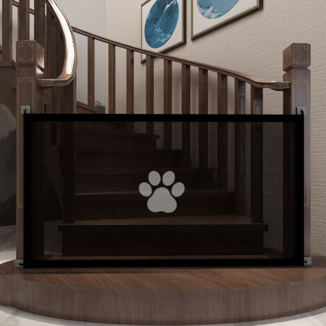 Barrière de Sécurité pour Bébés et Chiens(18078cm) Barrière pour chien , Barriere de Securite  pour Escaliers Enfant ou Animaux de Compagnie, pour Les Escaliers/Portes/Couloirs, Noir