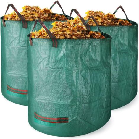 3x sacs de jardin 272L indéchirables  étanche Heavy Duty Grande Sacs avec poignées, pliable et réutilisable ，Sac à déchets (1/5)
