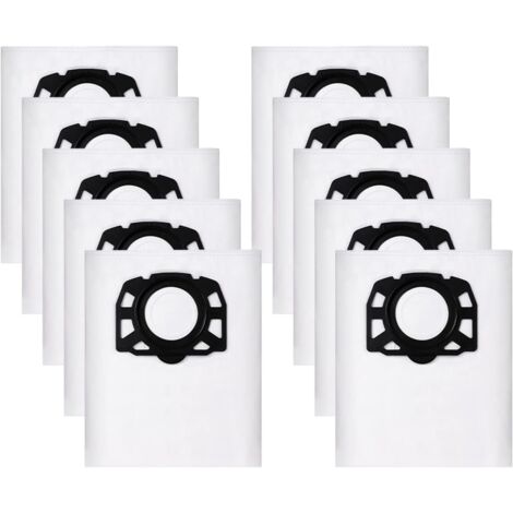 Lot de 10 sacs filtrants non tissés de rechange KFI 487, sacs d'aspirateur pour Karcher WD4 WD5 WD6 WD5P WD6P Premium MV4 MV5 MV6, filtre polaire Bags 2.863006.0 spécialement conçus pour les (1/5)