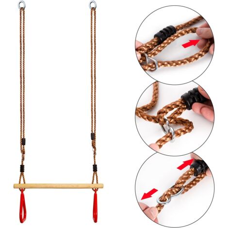 ToyKraft Barre de Gymnastique 3 en 1 avec Siège Balançoire, Anneaux de ToyKraft Barre de Gymnastique 3 en 1 avec Siège Balançoire, Anneaux de