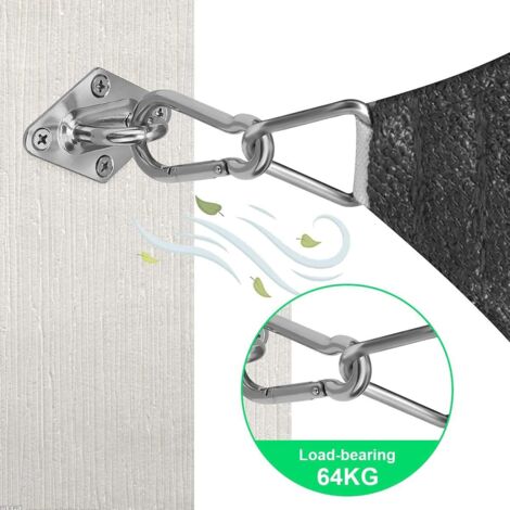 Kit Installation Voile Ombrage Inox 304 – Tendeurs, Mousquetons, Œillets, Vis Pour Voiles Rectangulaires/Triangulaires Jardin Terrasse