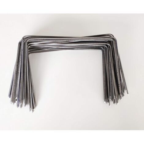Lot de 50 Large XL Agrafes 30cm par 20/20cm Fixation Métal pour Toile de paillage ou geotextile avec Pointes biseautées