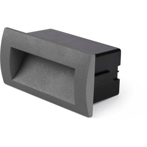 Faro Barcelona – Lampe encastrable murale gris foncé 14x7cm – Aluminium IP65 pour extérieur – SMD LED 3000K – 70147 - SEDNA-2