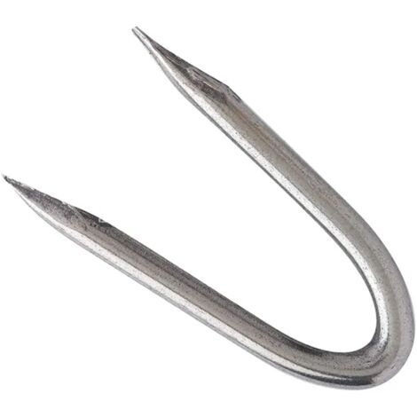 CRAMPILLON 4,5x40 mm en acier galvanisé - Seau 5 Kg - Attache grillage, câble, fil