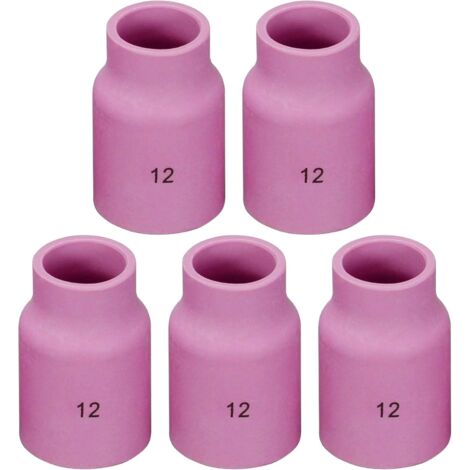 TIG Lentille à gaz Buse en alumine Tasses en céramique Jumbo Large 53N87 (12 D19 x 48 mm) Compatible avec SR DB WP 9 17 18 20 25 26 Torche de soudage TIG 10pk