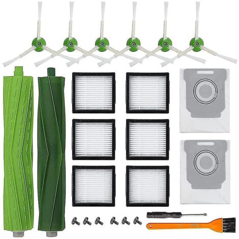 Remplacement pour robot J7 J7+ I3 I3+ I4 I6 I6+ I7 I7+ I8 I8+, brosses à rouleaux, brosses latérales, sacs à poussière (1/3)