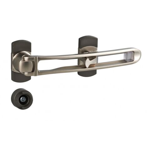 Thirard – Entrebailleur pour porte d'entrée – Taquet d'arrêt nickelé 169mm – Amortisseur de bruit – Sécurise tous types de portes