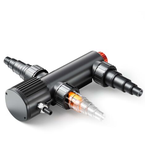 SunSun CUV-209 Stérilisateur Clarificateur de bassins ou d’étang - débit max. de 1500 l/h - avec Lampe rayons UV-C 9 W - pour Poissons et plantes aquatiques - Cours d’eau en hélice