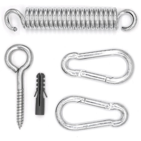 AMANKA Crochet de Plafond mur incl mousquetons ressort en métal pour accrocher fauteuil suspendu balancelle chaises suspendues max 150kg