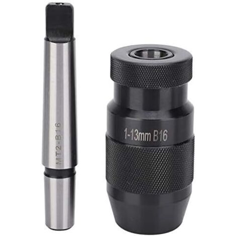 Mandrin de percage sans Clé, Mandrin de Perçage à Dégagement Rapide Mandrin Conique Morse MT2-B16 pour Perceuses à Colonne Faiseuses et Tours, 1‑13 mm (1/5)