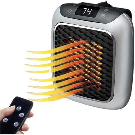 Radiateur soufflant 800 W – Économie d'énergie avec thermostat – Télécommande – Compact pour espaces confinés (1/4)