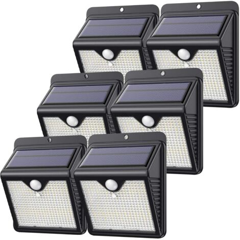 【Lot de 6 - 150 LED - Puissante - étanches】Feob Lampe Solaire Extérieur Détecteur de Mouvement Lumière Solaire éclairage Extérieur Sécurité sans Fil led Spot Extérieur Solaire par Jardin Decoration (1/5)