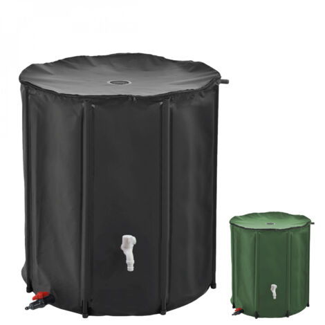 Linxor – Récupérateur d'eau de pluie pliable 200 L – Résistant aux intempéries et UV – ABS et tissu PVC – Montage facile