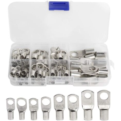 Aiducho – Cosses électriques en cuivre étamé SC – Lot de 60 pièces – Pour câbles de 6 à 25mm² – Résistance à la corrosion et sécurité de connexion (1/5)