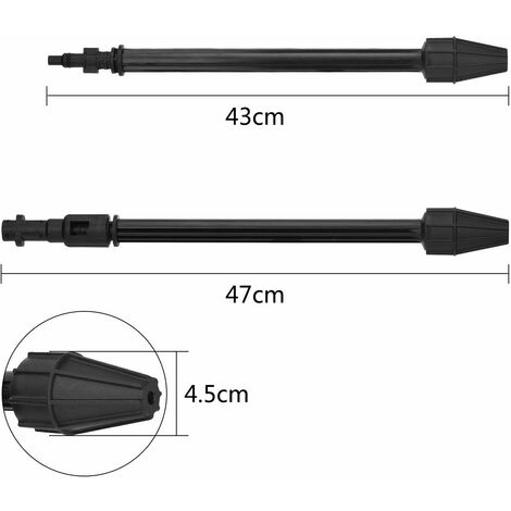 Pistolet à eau haute pression avec lance à jet variable et lance rotative, compatible avec les nettoyeurs haute pression Lavor