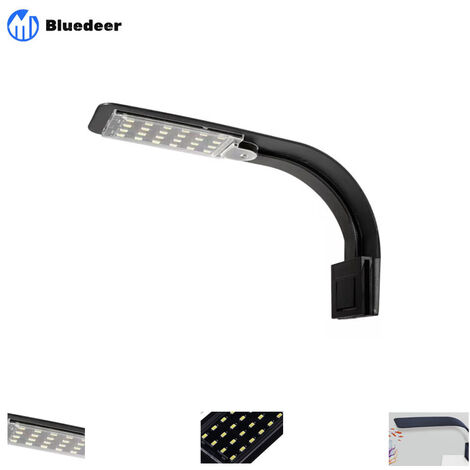Aquarium Lampe LED Eclairage Blanc et Bleu Nano à Clip pour Poisson Plantes 23-50 cm