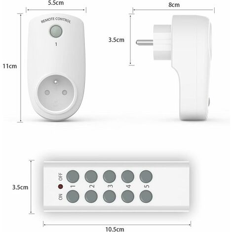 GAO Pack 2 prises télécommandées avec minuterie et télécommande - 4518F