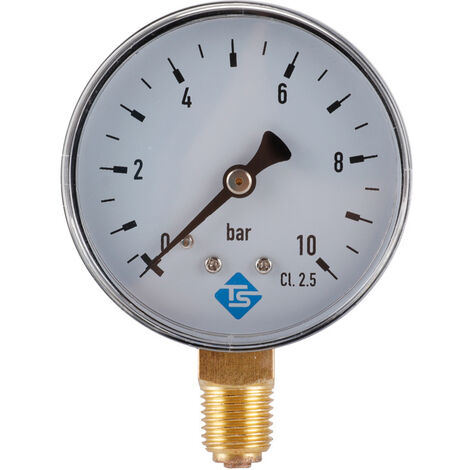 Manomètre à Pression d'Eau 1 Manomètre 1/8 Pouces Filetage BSPT pour Eau pour Air pour Huile