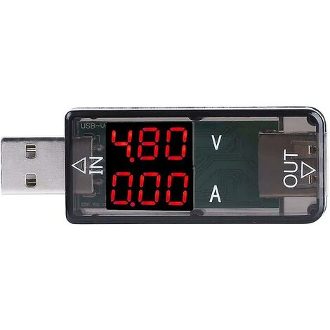 Testeur de tension USB, voltmètre LCD couleur USB ampèremètre compteur de courant multimètre chargeur testeur USB détection de tension en temps réel 6,7 2,4 1,5 cm (noir) Bett (1/5)