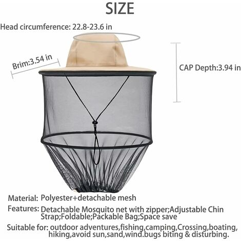 ZffXH Chapeau de moucheron avec voile pour homme et femme, gris clair, L