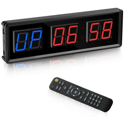 Minuterie de gymnastique, minuterie d'intervalle led, chronomètre d'horloge vers le bas/haut pour Home (1/4)