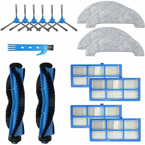 Kit d'accessoires pour Proscenic 850T Pièces de rechange pour aspirateur 2 Brosse principale + 4 Filtre Hepa + 6 Brosse latérale + 4 Chiffon de vadrouille (1/5)