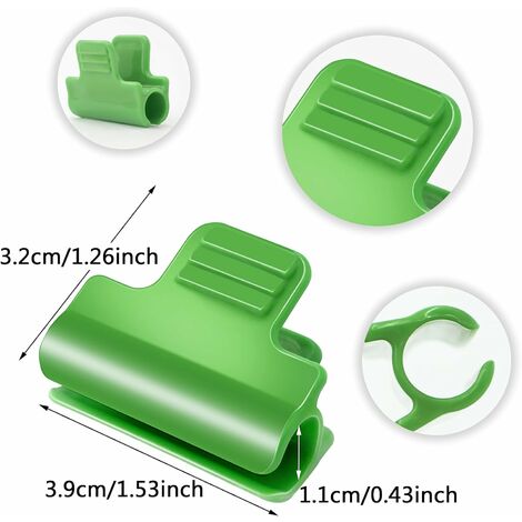 Lot De 50 Pinces Serre Tunnel 11 Mm Vert – Clips Fixation Solide Pour Filet & Bâche De Jardin
