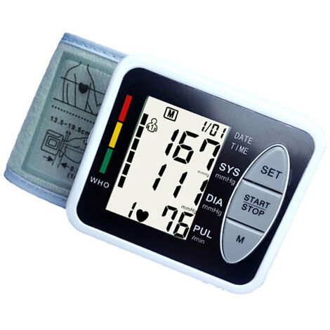 Tensiomètre électronique professionnel au bras, tensiomètre à brassard intelligent et précis, détection automatique de l'hypertension, arythmie, pouls, brassard réglable noir